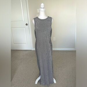 NWT Anthropologie Daily Practice Midi Dress Size Large Color Dark Blue/Gray